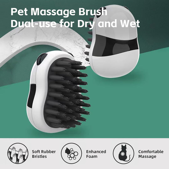 Cat Grooming Kit: 7-in-1 Set for Short & Long Haired Pets Dogs Cats for Fur Removal Dual-Use for Dry & Wet Bathing Massaging Detangling Nail Trimming (Elastic Rake Comb)