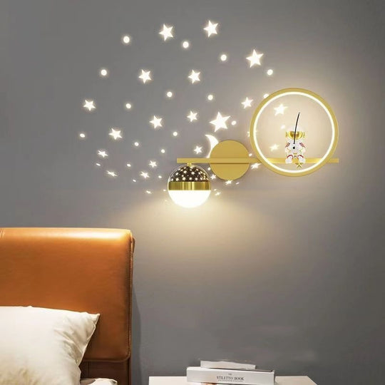 Astronaut Children's Room Wall Lamp Creative LED Background Wall Lamp