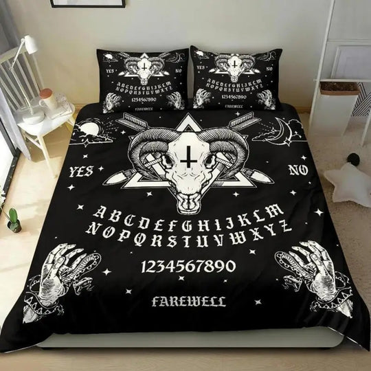 Dark Satan Theme Down Quilt Cover Bedding Suit