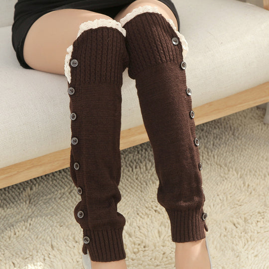 Loose Wool Leg Gaurd Set Knitted Leggings Long Socks