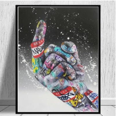 Modern Street Graffiti Hands Canvas  Painting Wall Art Posters and  Picture For Living Room Home Decor No Frame