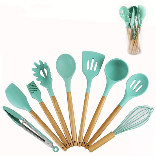 New silicone kitchenware with wooden handle