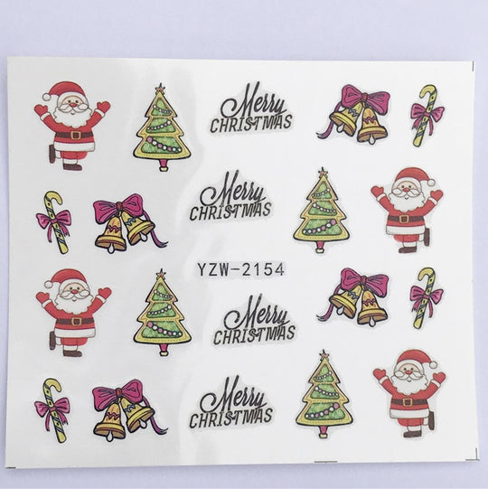 Explosion models Christmas series water transfer nail stickers nail stickers full stickers nail jewelry watermark stickers