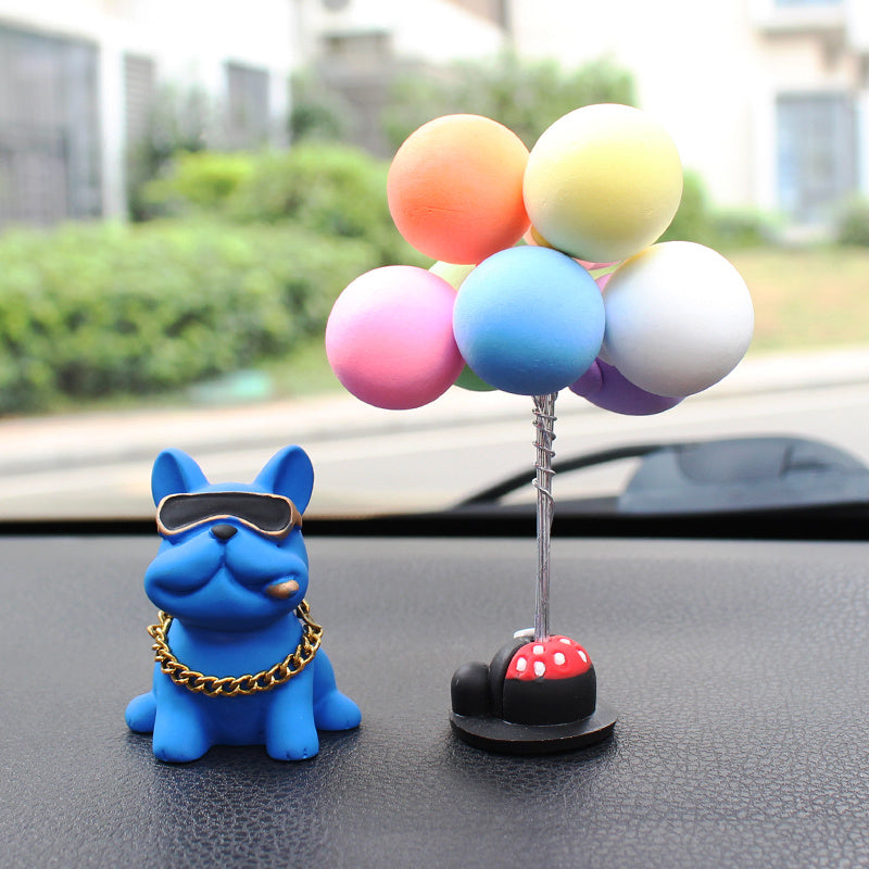 Car Decoration Cute Bulldog Action Doll