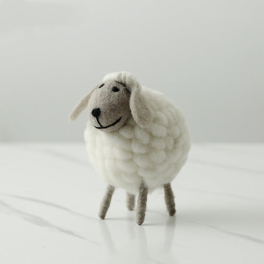 Home Decoration Felt Sheep Miniature Decoration Figurines Holiday Party Supplies Accessories