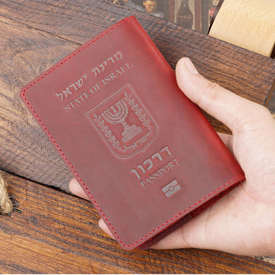 Israel edition leather passport holder