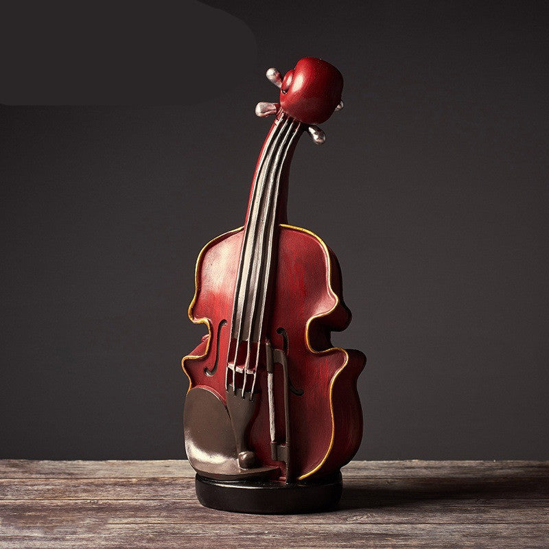 Antique Home Decor Retro Resin Musical Instrument Model Nostalgia Ornament Crafts Antique Musical Instrument Figurines Souvenirs