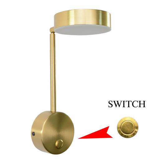 Golden Led Wall Lamp Bedside Lamp Wall Lamp Rotary Key Switch Lamp Modern Minimalist Wall Lamp Background Wall Decoration