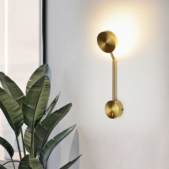 Golden Led Wall Lamp Bedside Lamp Wall Lamp Rotary Key Switch Lamp Modern Minimalist Wall Lamp Background Wall Decoration