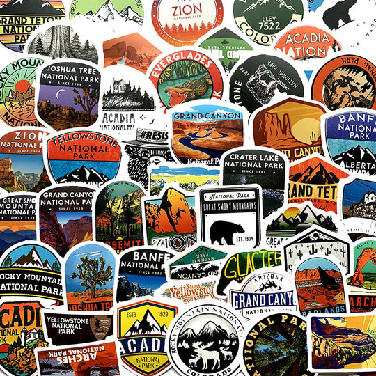 National Park 50 Stationery Waterproof PVC Stickers