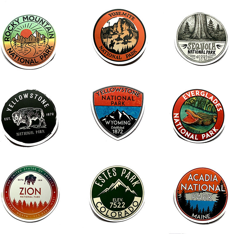 National Park 50 Stationery Waterproof PVC Stickers