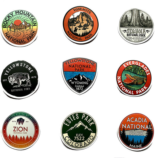 National Park 50 Stationery Waterproof PVC Stickers