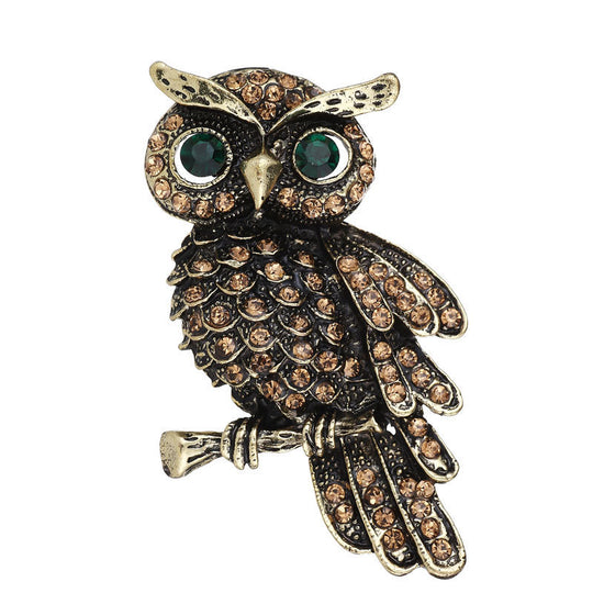 Korean Edition Animal Brooch Inlaid With Diamond Owl