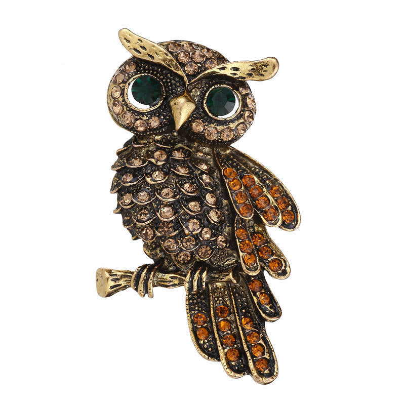 Korean Edition Animal Brooch Inlaid With Diamond Owl