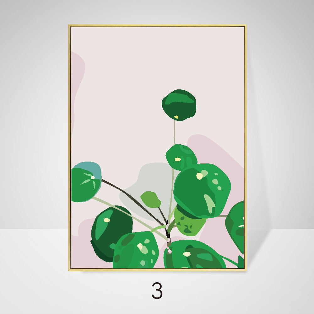 Green Radish Plant Grass Scandinavian Wall Art Print Canvas Painting Nordic Posters And Prints Wall Pictures For Living Room