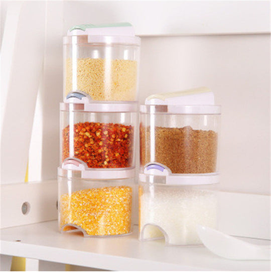 Kitchenware Plastic Sealed Double Lid Seasoning Box