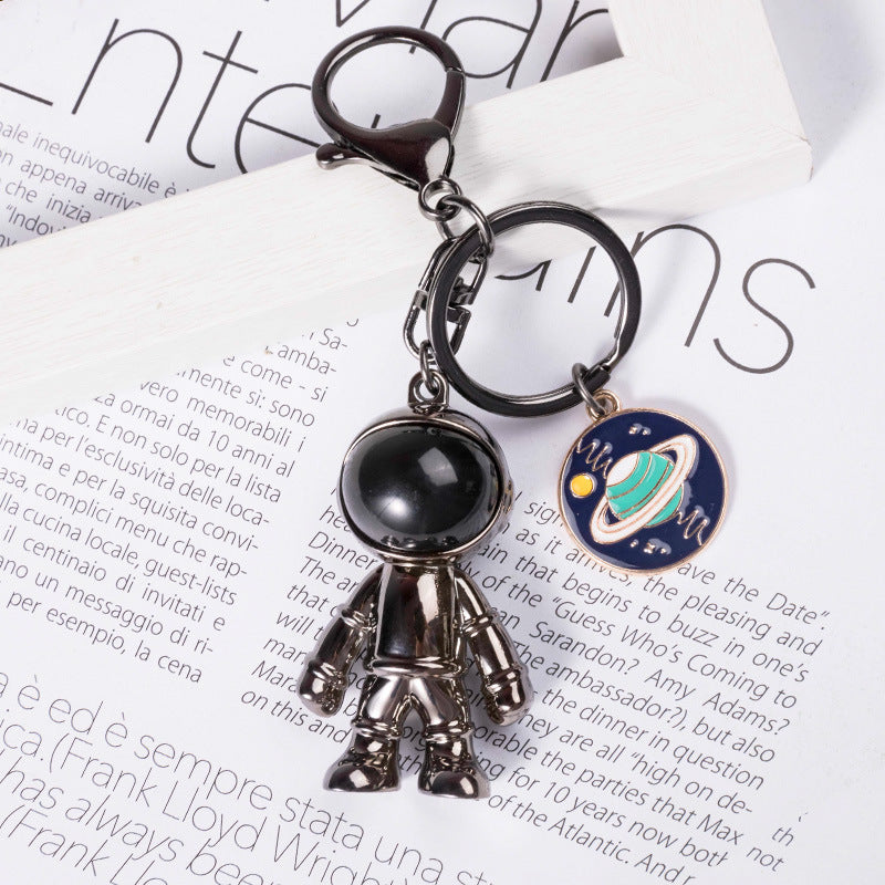 Korean Hip Hop Fashion Cross Spaceman Necklace Keychain