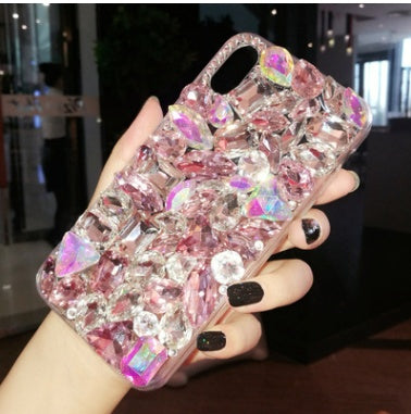 Compatible with Apple, Luxury Crystal Gem Rhinestone Cases For iphone 11 12 Pro X XS MAX XR Soft Edge Clear Phone Cover For iphone 5S 6S 7 8 PLUS Capa