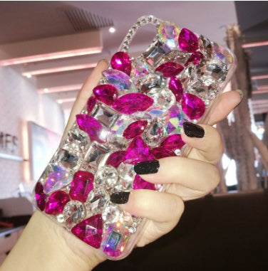 Compatible with Apple, Luxury Crystal Gem Rhinestone Cases For iphone 11 12 Pro X XS MAX XR Soft Edge Clear Phone Cover For iphone 5S 6S 7 8 PLUS Capa