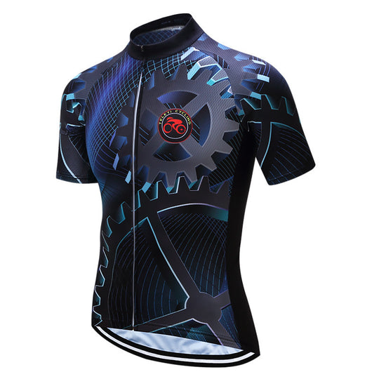 Teleyi Men's Short-Sleeved Cycling Jersey, Breathable Mesh Fabric, Special Merchandise For Cycling And Foreign Trade