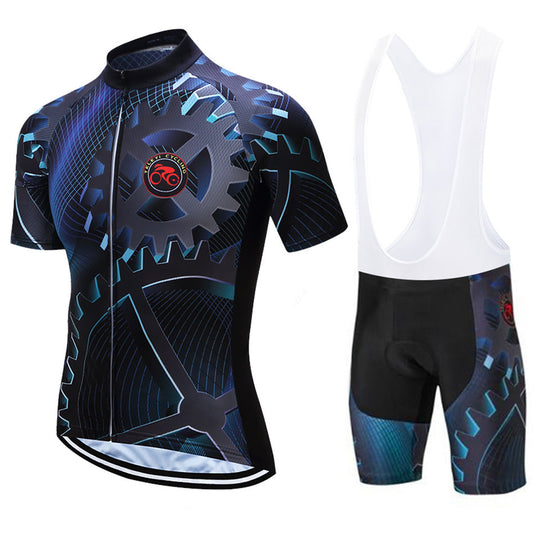 Teleyi Men's Short-Sleeved Cycling Jersey, Breathable Mesh Fabric, Special Merchandise For Cycling And Foreign Trade