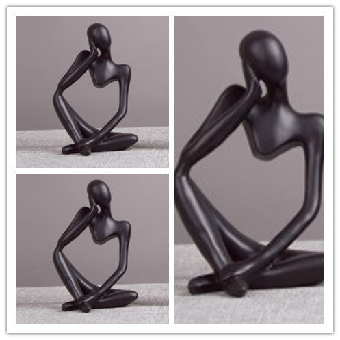 Thinker Statue Abstract Figure Sculpture Small Ornaments Resin Statue Home Crafts Home Decoration Modern Figurines For Interior