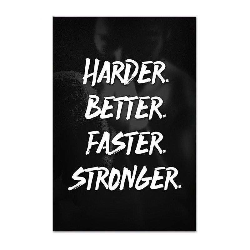 Fitness Gym Motivational Signs Wall Art Canvas Painting Black White Minimalist And Posters Office Decorative Pictures