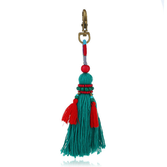 Bohemian DIY Handmade Beaded Wool Woven Colorful Tassel Pendant