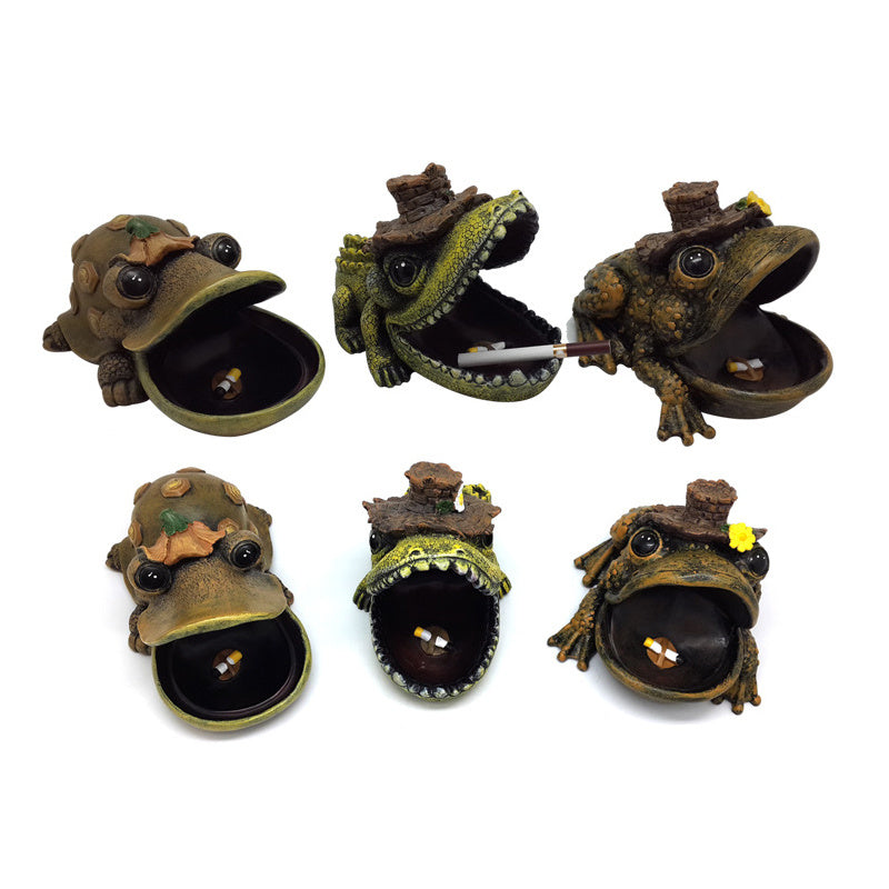 Cute Turtle Shape Ashtray Resin Crafts Artificial Figurines