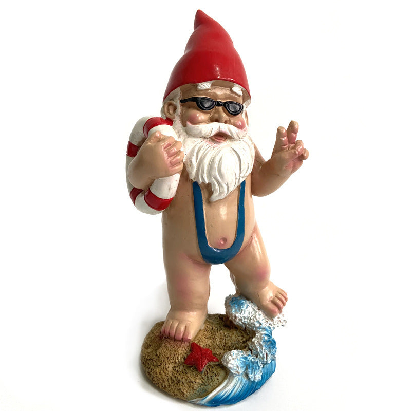 Resin Statue Ornament Decoration Swimsuit Dwarf