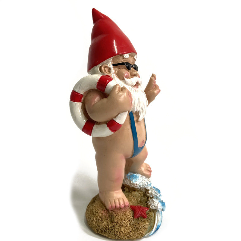 Resin Statue Ornament Decoration Swimsuit Dwarf