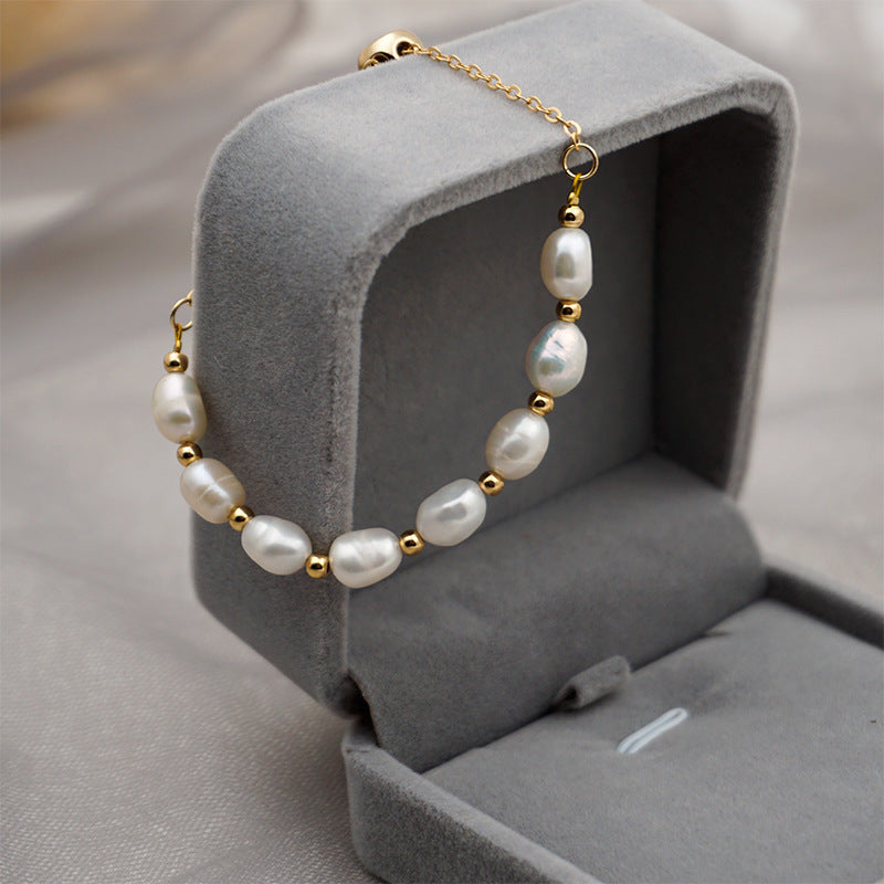 New Korean Edition Freshwater Pearl Contracted Bracelet