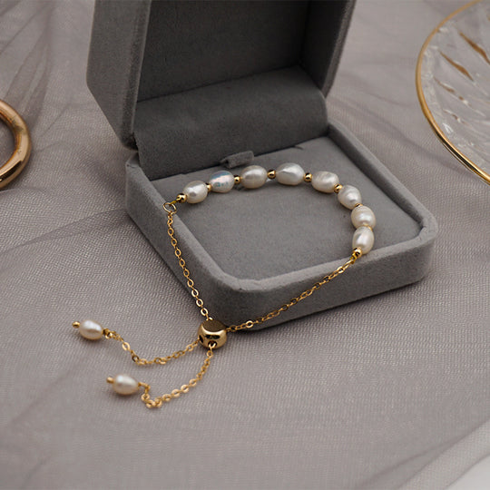 New Korean Edition Freshwater Pearl Contracted Bracelet