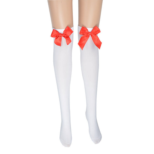 Beileisi Christmas Wear Bow Stockings Sexy Stockings Leggings New Year Socks Red