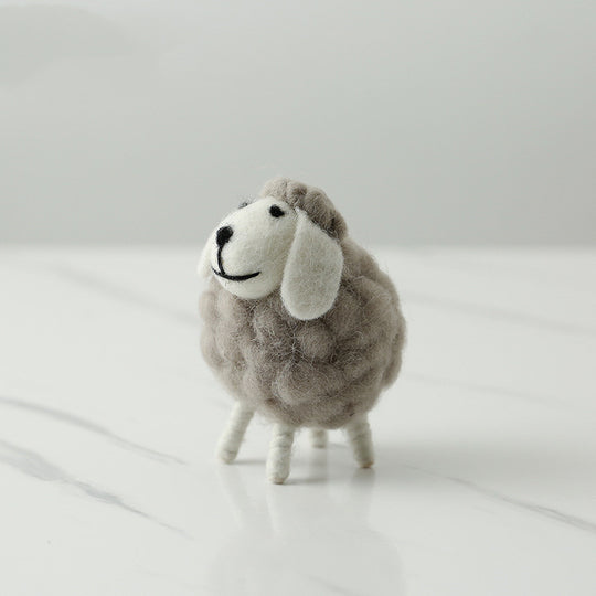 Home Decoration Felt Sheep Miniature Decoration Figurines Holiday Party Supplies Accessories