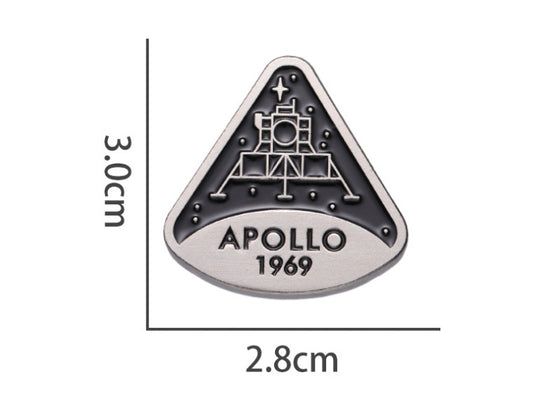 Commemorative Brooch Apollo Successful Moon Landing Badge Metal Fashion Pin