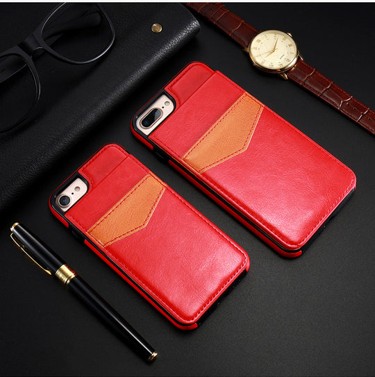 Compatible With Apple, Retro Leather Wallet Case For 8 7 6S 6 Plus Card Slot Holder Phone Cases