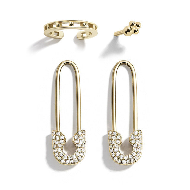 Earring Pin Metal Multicolor Earrings Female Jewelry