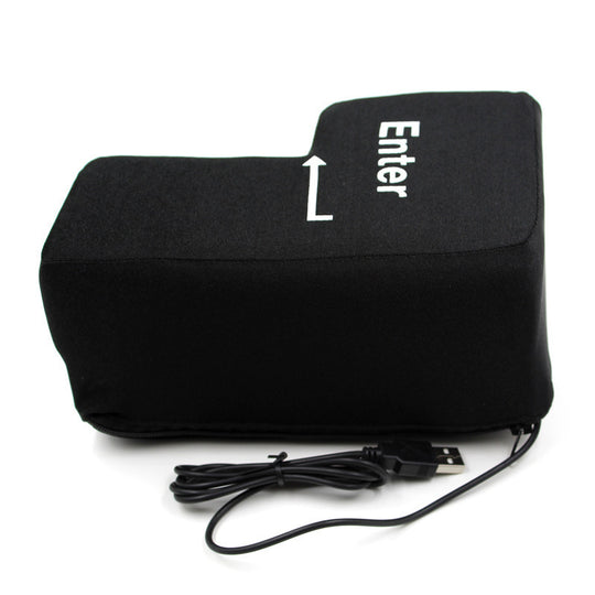 Big USB Enter Key Vent Pillows Anti Stress Button Office Decompression Computer Any Button Desktop Soft Nap Pillow Stress Toys