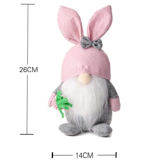 Easter Bunny Action Figure Dwarf Old Man Faceless Doll Decorative Ornaments