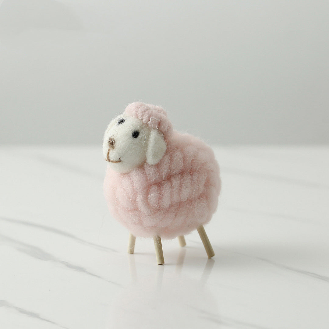 Home Decoration Felt Sheep Miniature Decoration Figurines Holiday Party Supplies Accessories