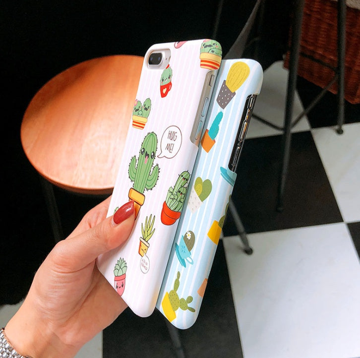 Compatible With Apple, USLION Green Cactus Case For I  Plus Flower Cartoon Animal Phone Cases For  Matte Hard PC Back Cover