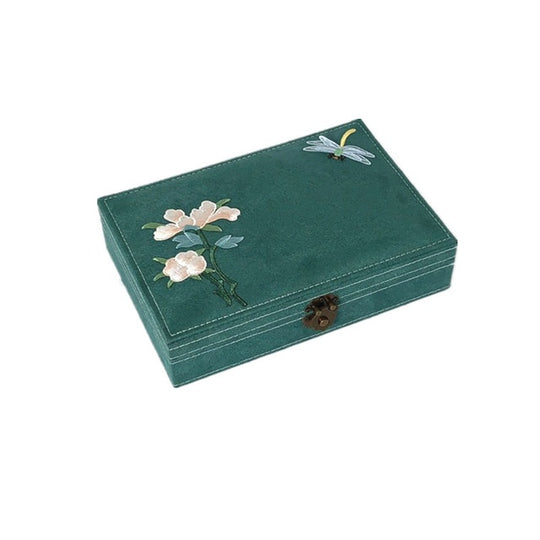 Jewelry box flannel jewelry box antique flower god storage box