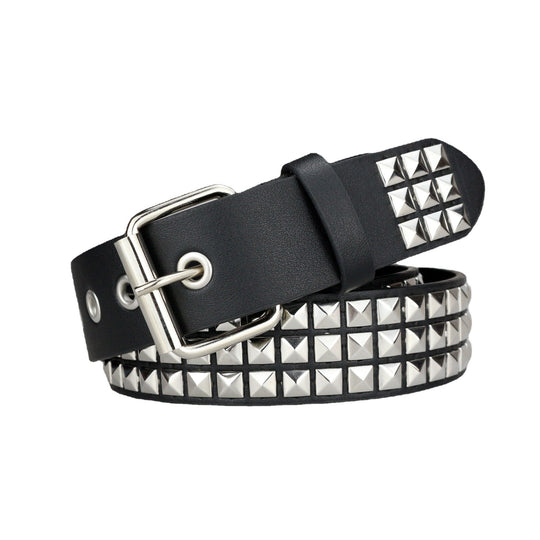 Punk Hardware Square Bead Rivet Pin Buckle Metal Belt