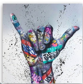 Modern Street Graffiti Hands Canvas  Painting Wall Art Posters and  Picture For Living Room Home Decor No Frame