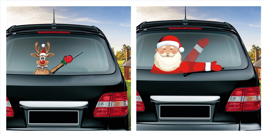 Popular Santa Claus wiper sticker can remove the car rear windshield wiper Sticker Car Stickers