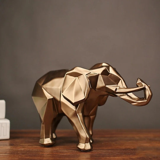 Golden or Black Elephant Abstract Statue