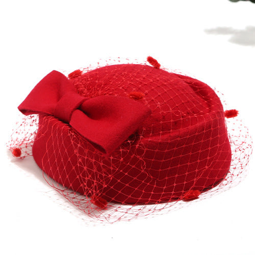 Trendy Women's Hats Fashion Veil Small Top Hats