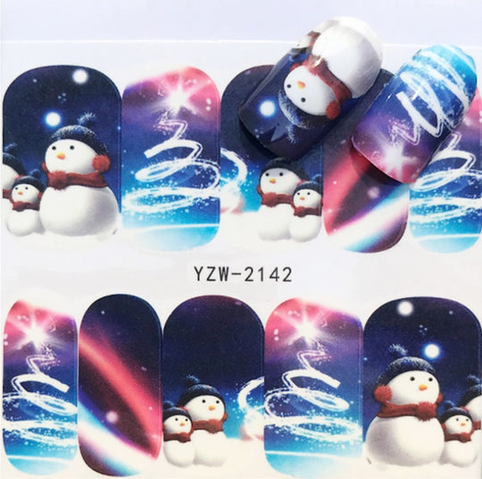 Explosion models Christmas series water transfer nail stickers nail stickers full stickers nail jewelry watermark stickers