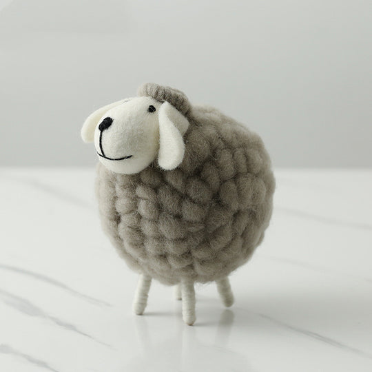 Home Decoration Felt Sheep Miniature Decoration Figurines Holiday Party Supplies Accessories